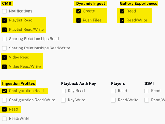 Autorisations API minimales