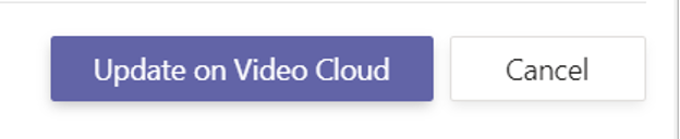Mise à jour sur Video Cloud