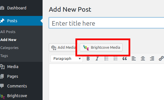 Bouton pour ajouter Brightcove learning-services-media